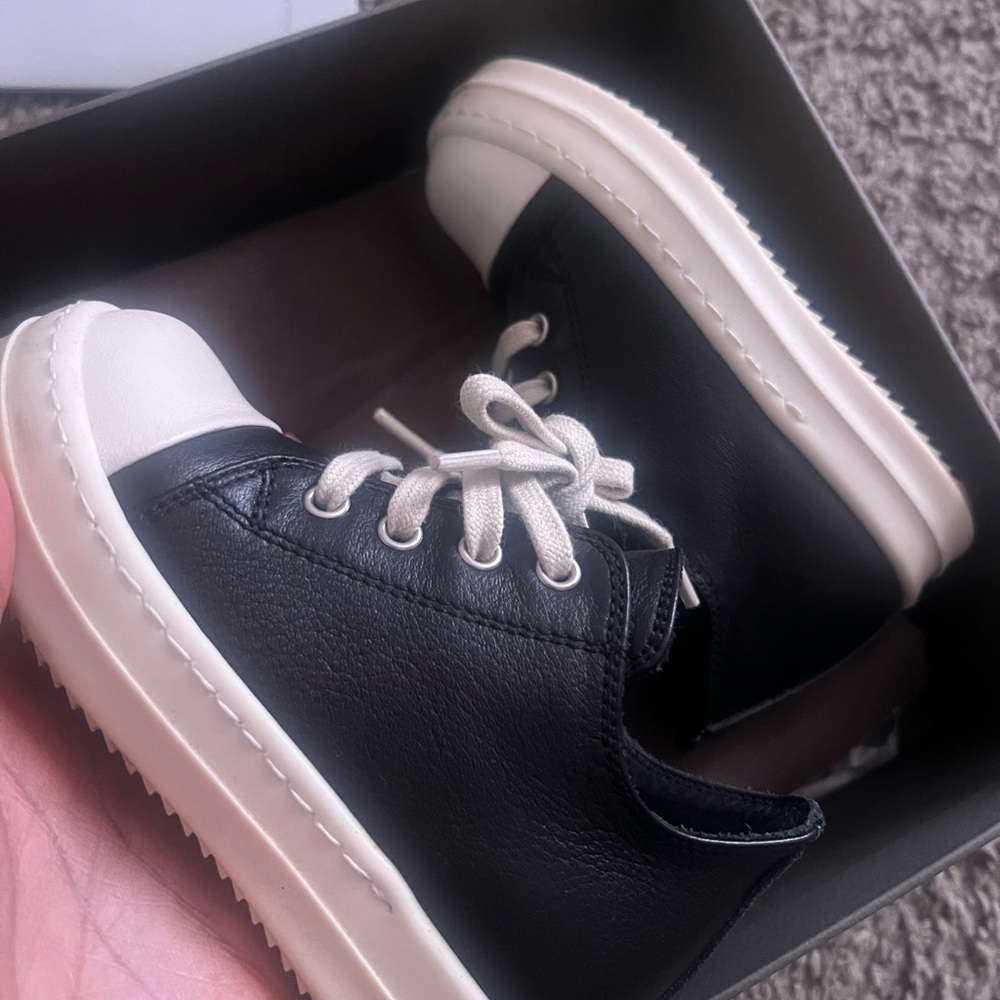 Rick Owens Kids Black and White Sneakers